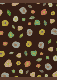 Colorful small flowers on brown