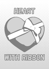TEH GRAY HEART WITH RIBBON