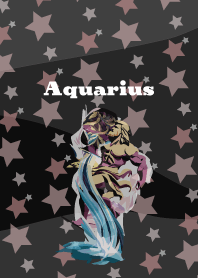 Aquarius constellation on black