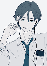 Boy listening to music