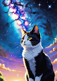 Night Moon Star Cat 900e0E