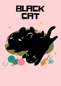 장난꾸러기 검은 고양이 핑크