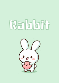 White rabbit in pastel colors.