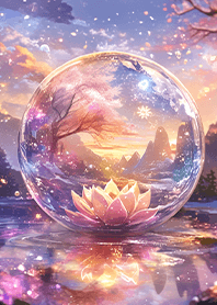 ⭐實現願望的蓮池花水晶球❤️漸層紫