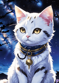 Night Moon Star Cat fA790c