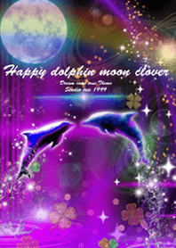 Happy dolphin moon clover pink