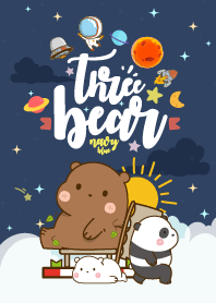 Bear Space Galaxy Navy Blue
