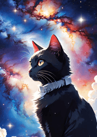 Night Moon Star Cat 4d69B9