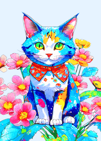 Cat looking this way14blue