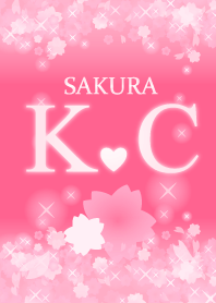 K&C イニシャル 運気UP!かわいい桜デザイン
