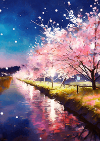 Beautiful night cherry blossoms#821