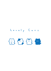 Tiny Cats|white blue.