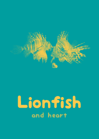 Lionfish & heart Peacock Blue