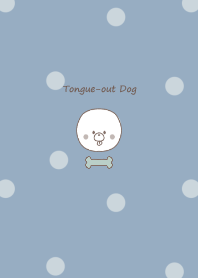 Tongue-out Bichon Frise -smoky blue- 2