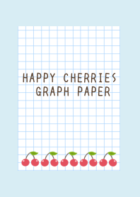 HAPPY CHERRIES GRAPH PAPER-LIGHT BL-YELj