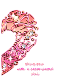 Shiny pair with a heart-shaped pink