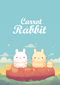 cute rabbit and beautiful sunset