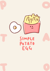 簡單的 土豆 煎雞蛋 淺褐色的