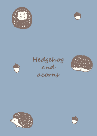 Hedgehog and acorns *smoky blue*