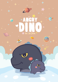 Angry Dino Fat Lover Brown