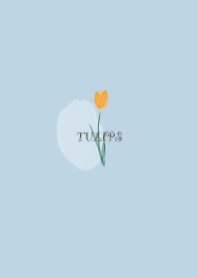 Watercolor Tulips/ Orange Blue