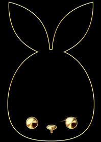 simple black & cute gold rabbit