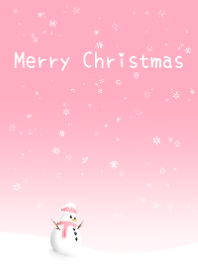 メリークリスマス、ピンクの雪だるま