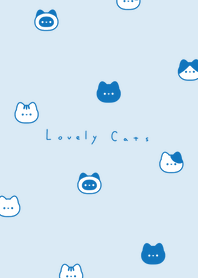 6 cats (pattern)-aqua blue.