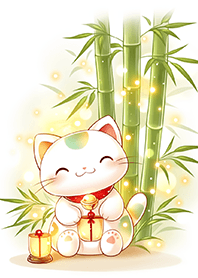 Lucky Bamboo Fortune Cat_Green
