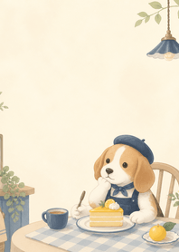 Navy Beagle Yuzu Cake Desk