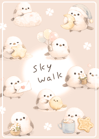 Orange, birds and sky