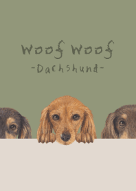Woof Woof -dachshund L- OLIVE