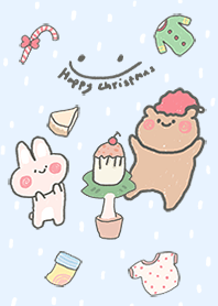 rabbit and bear : Happy christmas