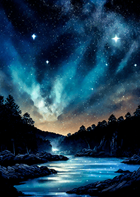 Beautiful starry night view#1249