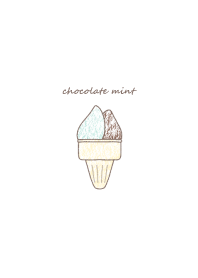 Chocolate mint gelato -white-