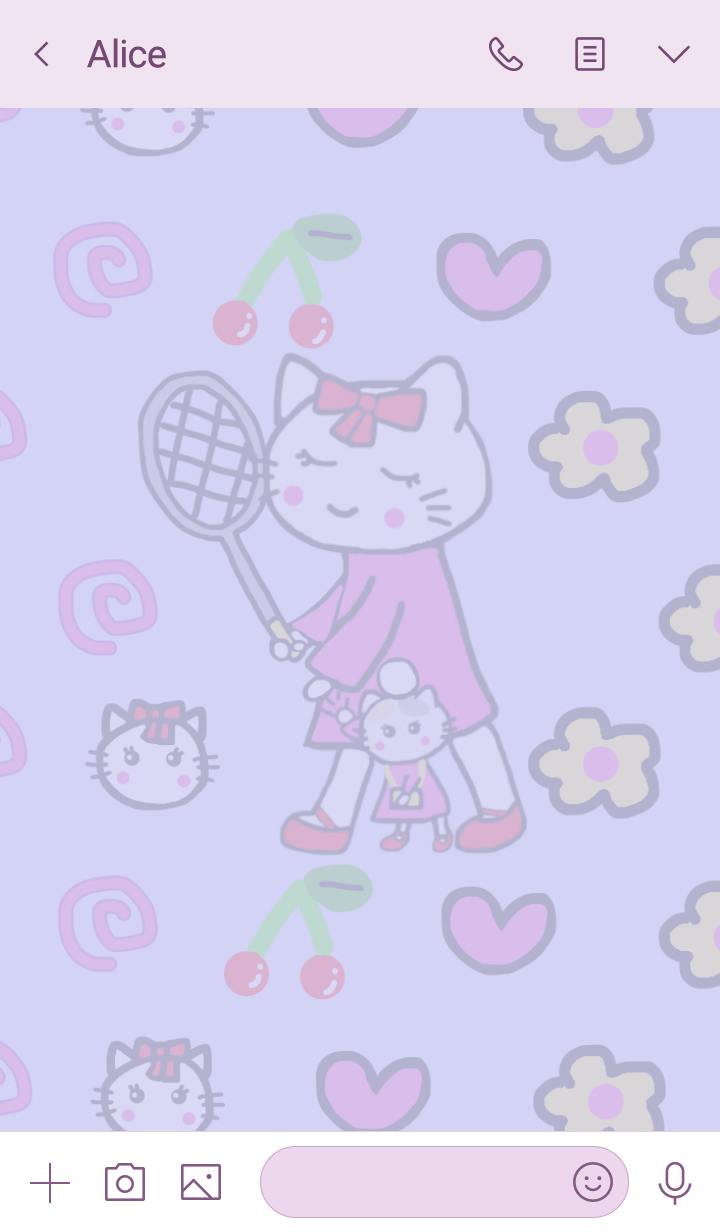 White cat mommy.Soft tennis vr.Purple1