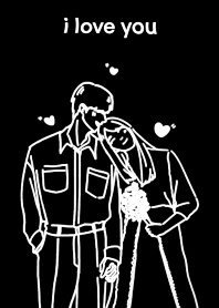 I love you black and white tone