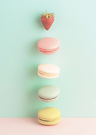 パステルカラーのシンプルなマカロン