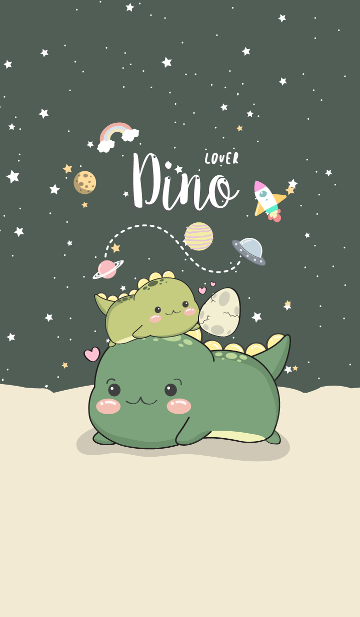Dino Lover. midnight green