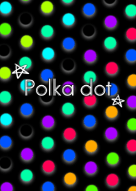 Colorful polka dot -Black-