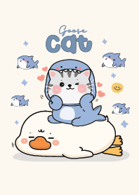 แมวฉลามน่ารักกับห่านน้อย :-)