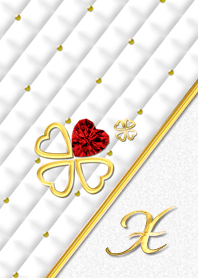 Initial"X" 1月の誕生石ガーネットとともに