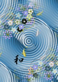 Japanese pattern flowers on the water4