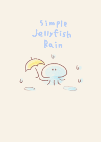 แมงกะพรุนสีฝนสีเบจเรียบง่าย