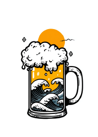 Beer Ukiyo-e Under the Rising Sun