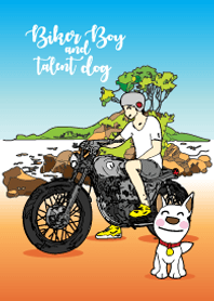 Biker Boy and talent dog