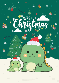 ไดโน เฟรนด์ลี่ วันคริสต์มาส สีเขียวเข้ม