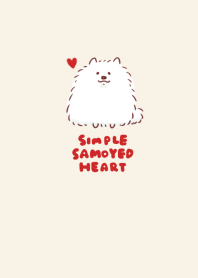 simple Samoyed heart beige.