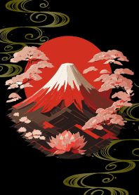 Auspicious Red Fuji - The best feng shui