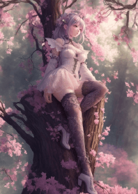 櫻花森林中的精靈小姐